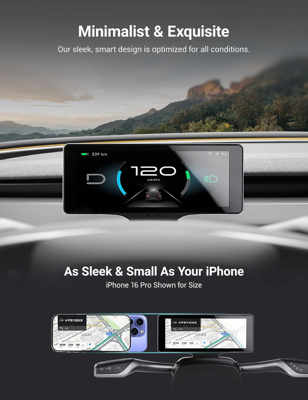 7 Inch Gear Shift Touch Screen Dashboard Display for Tesla Model 3 Highland