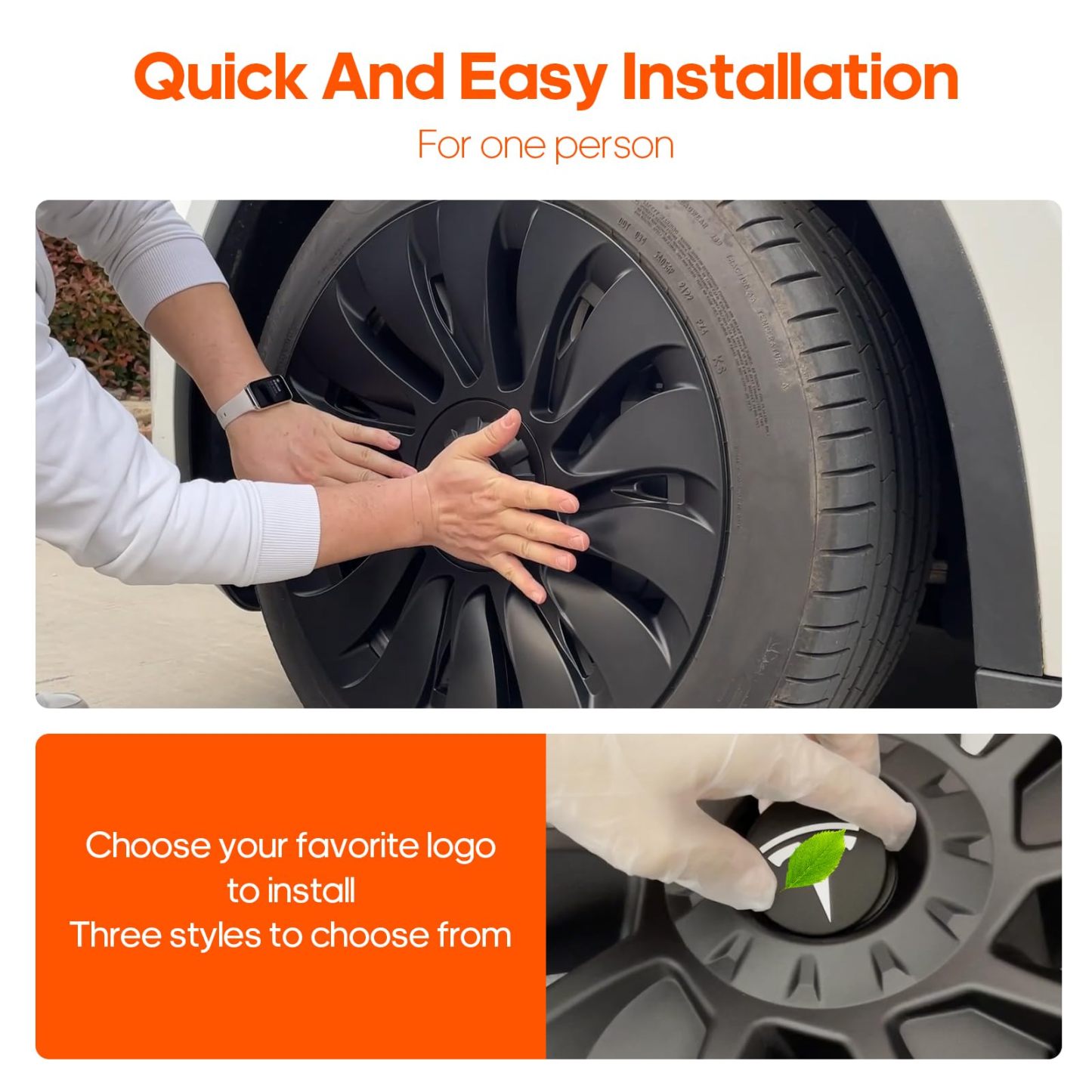 4pcs Tesla Model Y Wheel Covers for 19-Inch Wheels-TESGOD