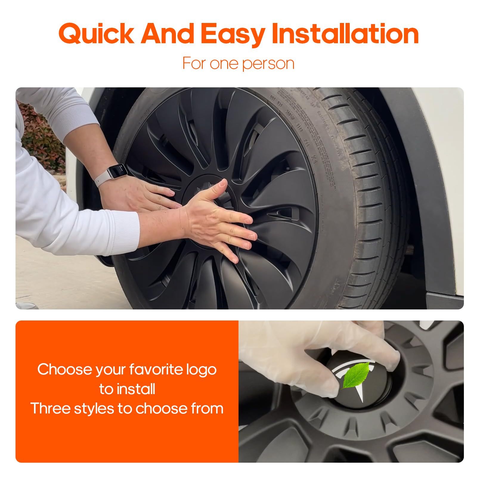 4pcs Tesla Model Y Wheel Covers for 19-Inch Wheels-TESGOD