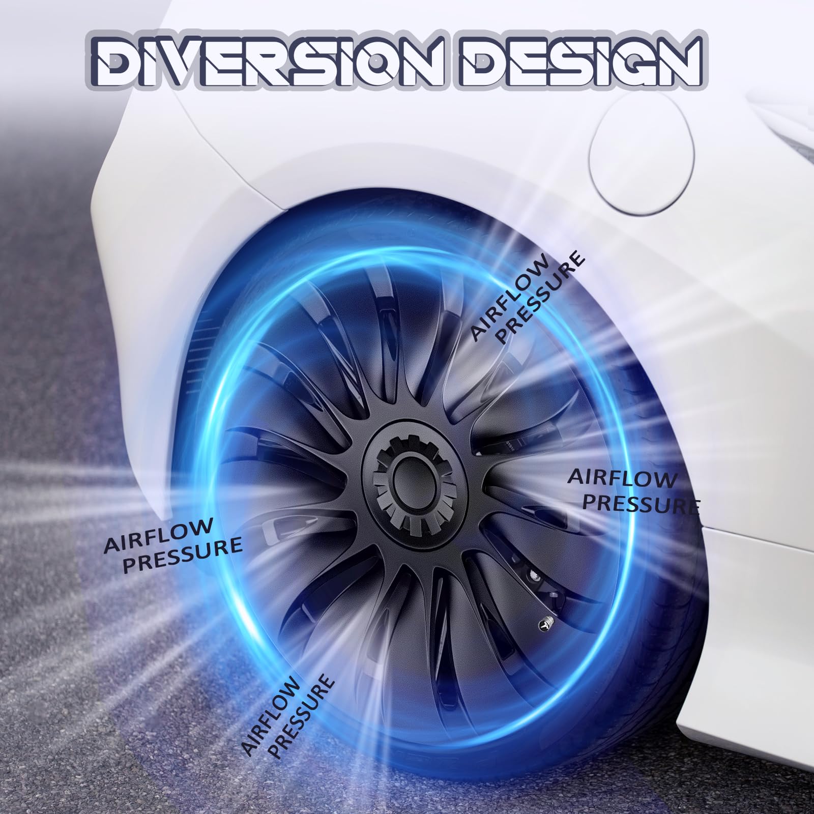 4pcs Tesla Model Y Wheel Covers for 19-Inch Wheels-TESGOD