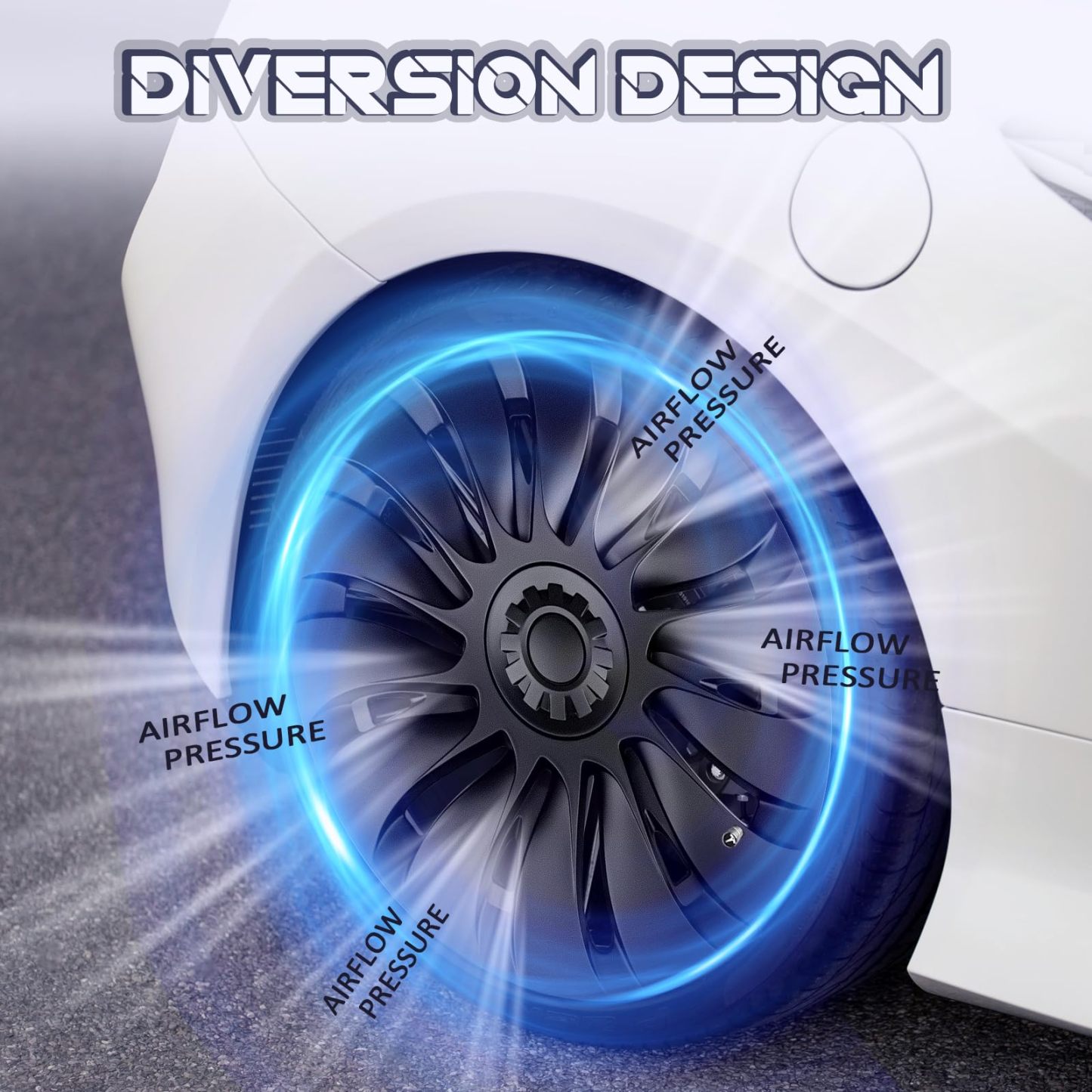 4pcs Tesla Model Y Wheel Covers for 19-Inch Wheels-TESGOD