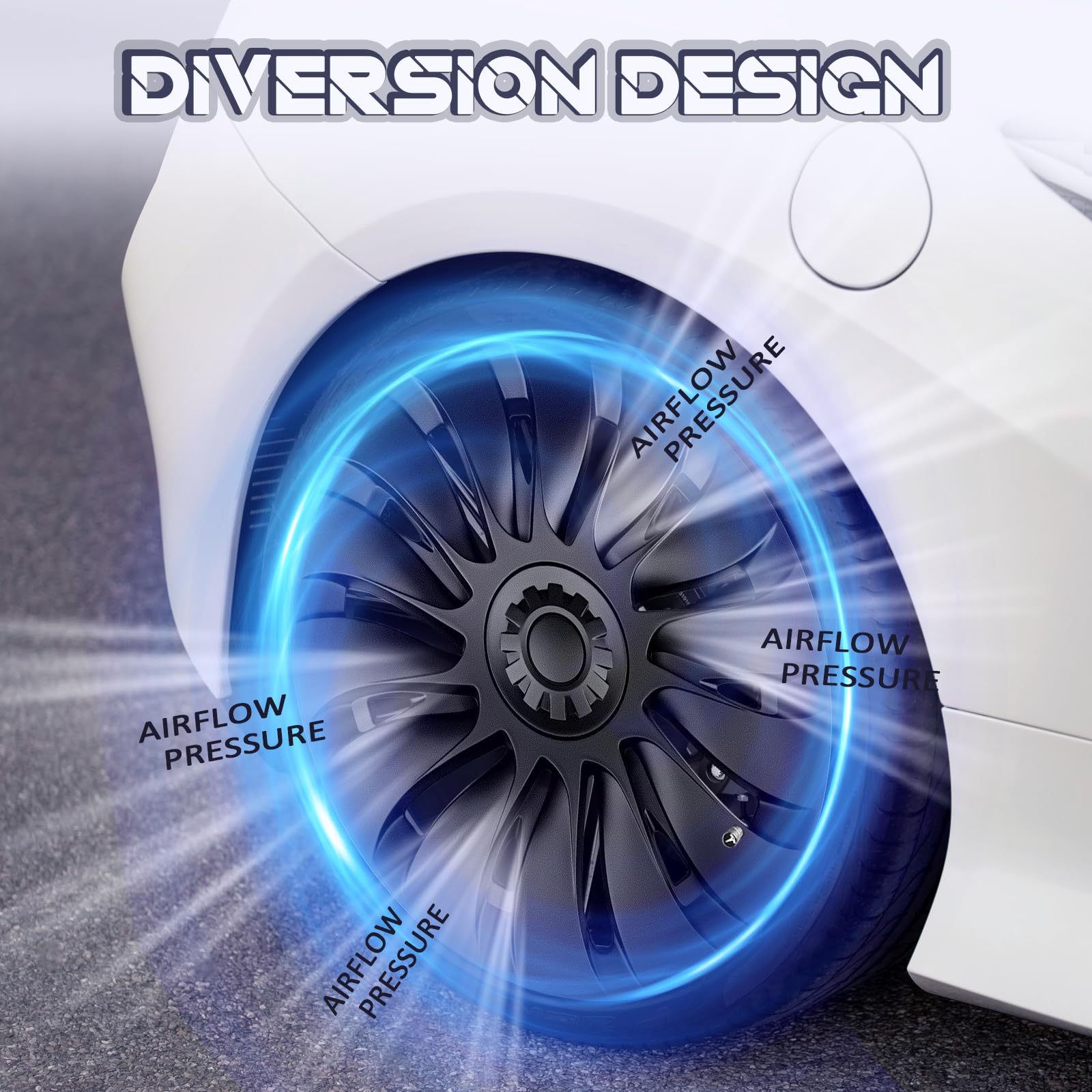 4pcs Tesla Model Y Wheel Covers for 19-Inch Wheels-TESGOD