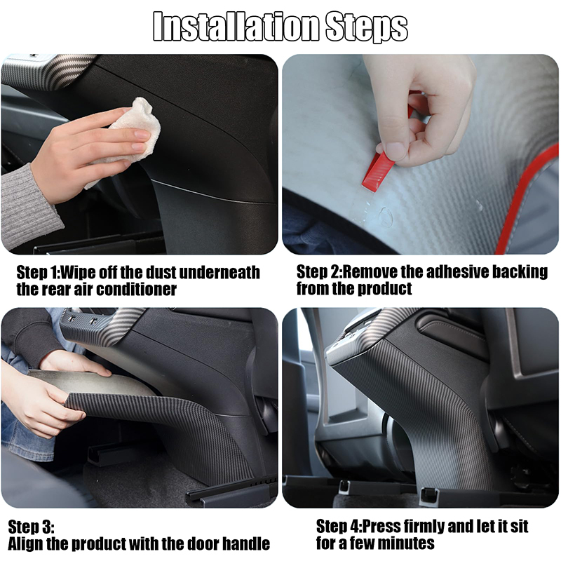 Carbon Fiber Kick Protection Cover for Tesla Model 3（2017-2024）/ Model Y (2020-2024)-TESGOD