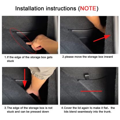 Trunk Side Storage Boxes for Tesla Model 3（2021-2025+）/ Y（2020-2025+）(2pcs)-TESGOD