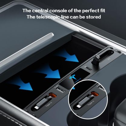 Retractable USB Hub for Tesla Model 3/Y-TESGOD