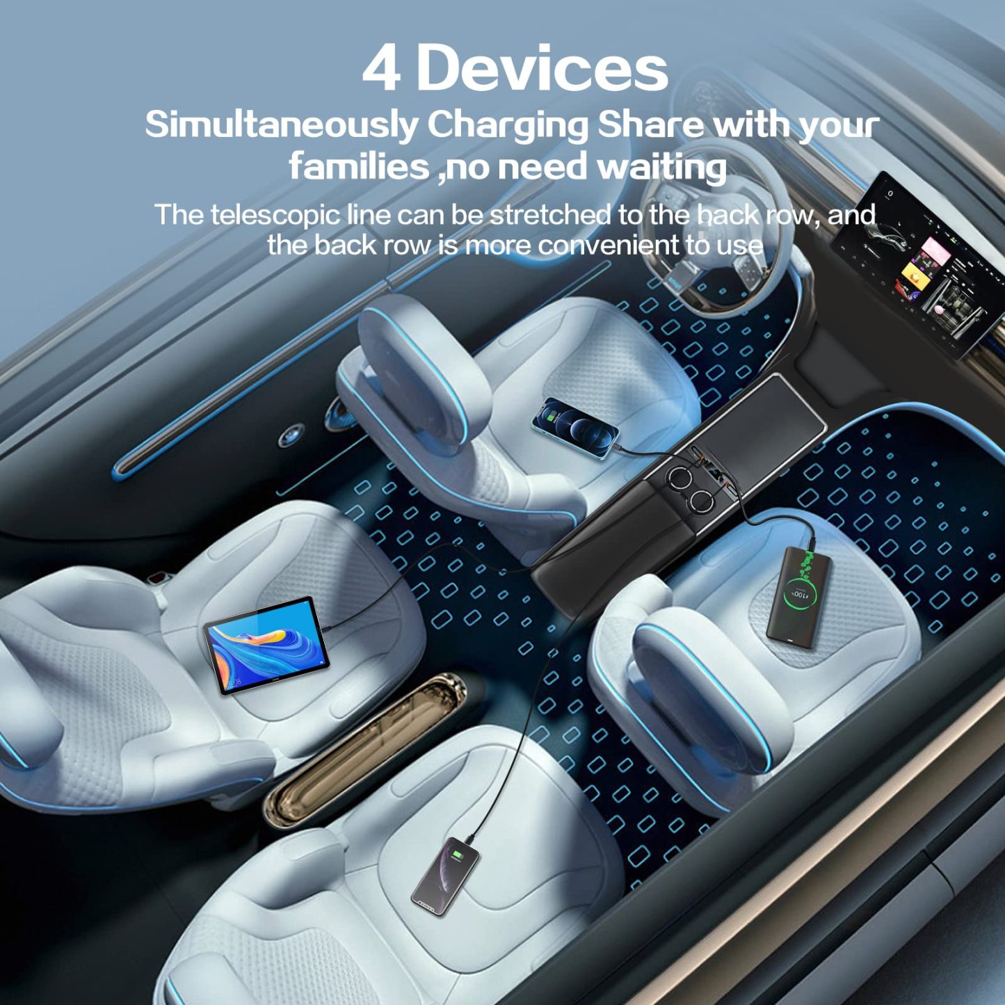 Retractable USB Hub for Tesla Model 3/Y-TESGOD