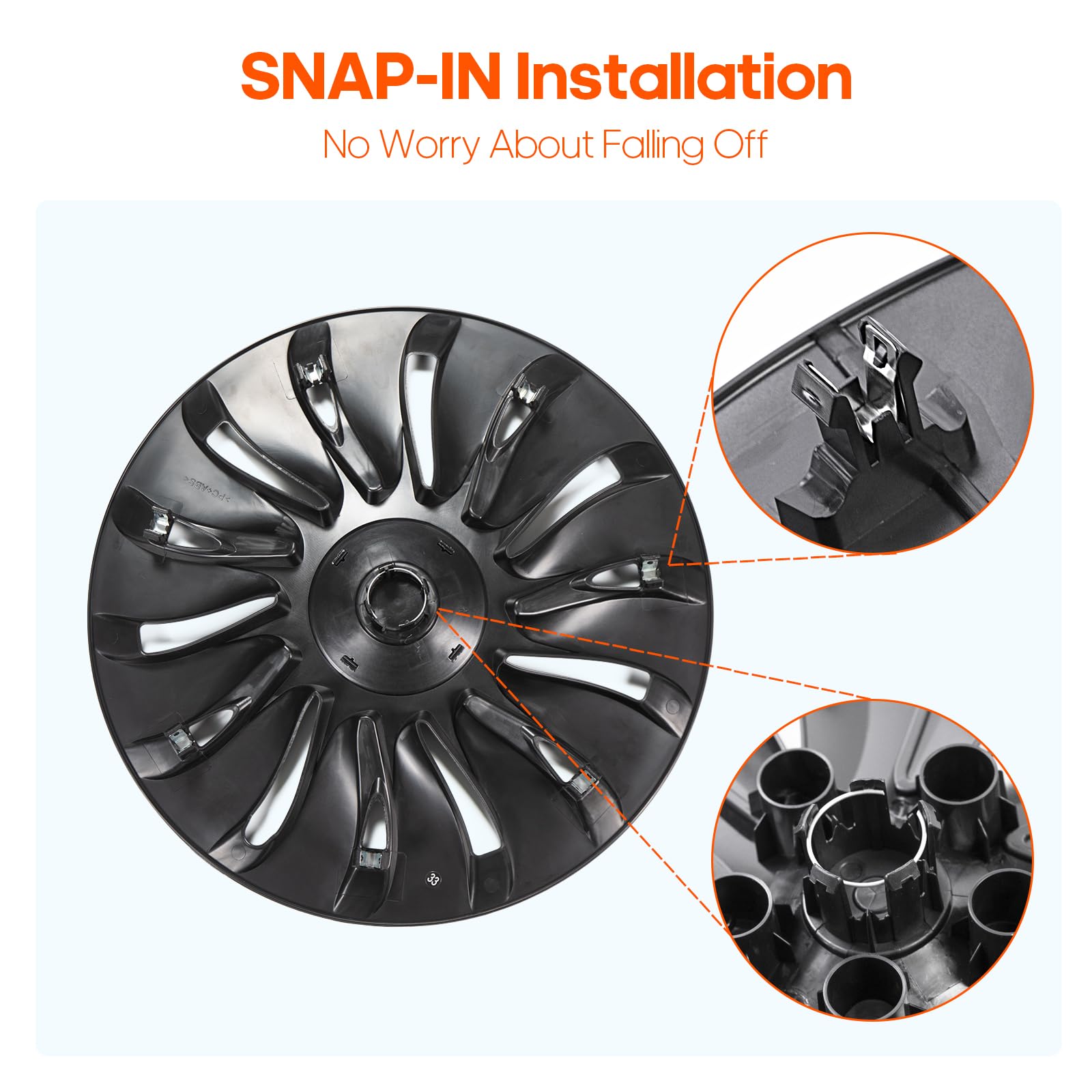 4pcs Tesla Model Y Wheel Covers for 19-Inch Wheels-TESGOD