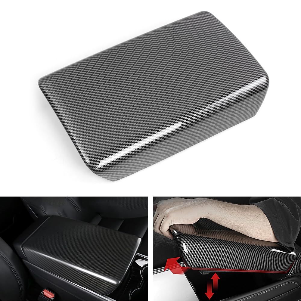 Real Carbon Fiber Center Console Armrest Cover for Tesla Model 3（2018-2024+）/ Model Y（2020-2024）-TESGOD
