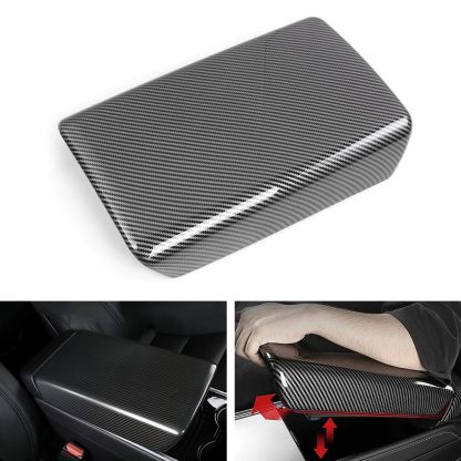 Real Carbon Fiber Center Console Armrest Cover for Tesla Model 3（2018-2024+）/ Model Y（2020-2024）-TESGOD