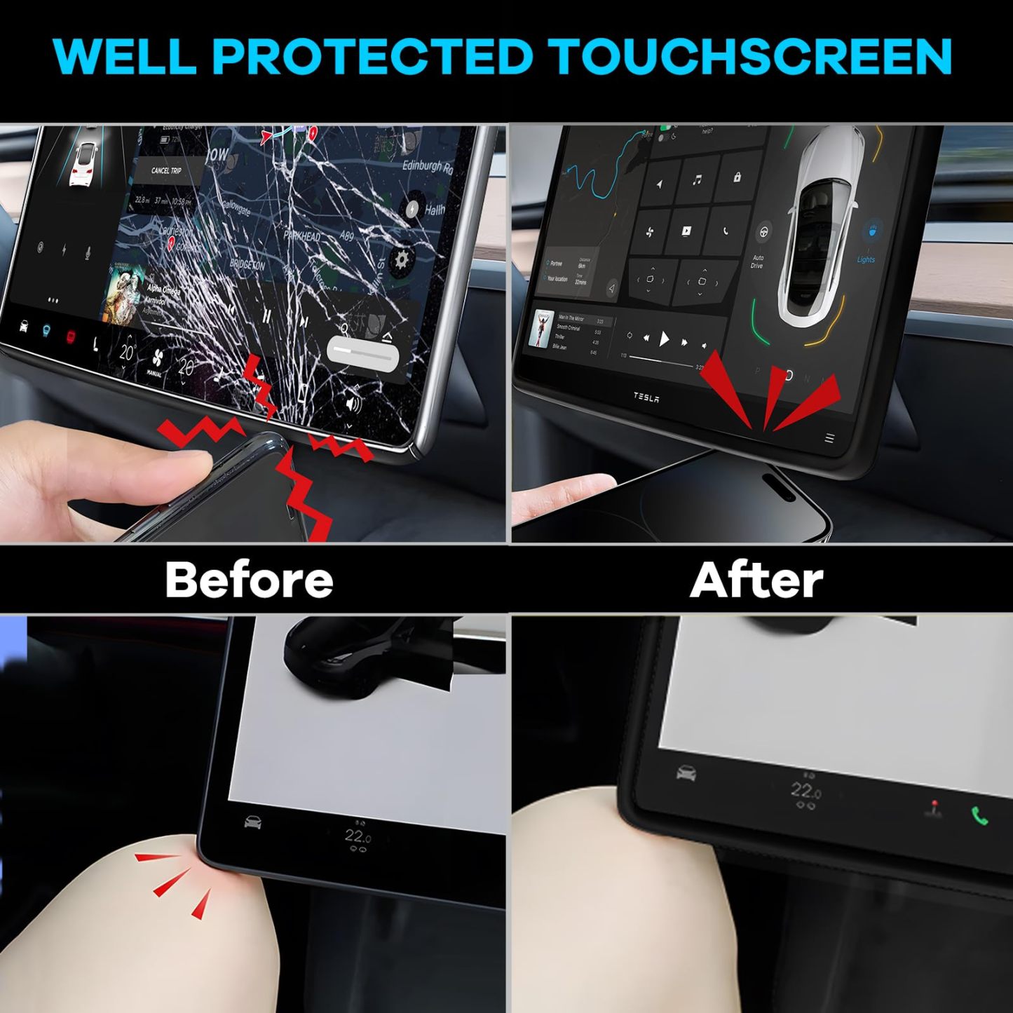 Tesla Model Y/3 Screen Protector Silicone Case-TESGOD