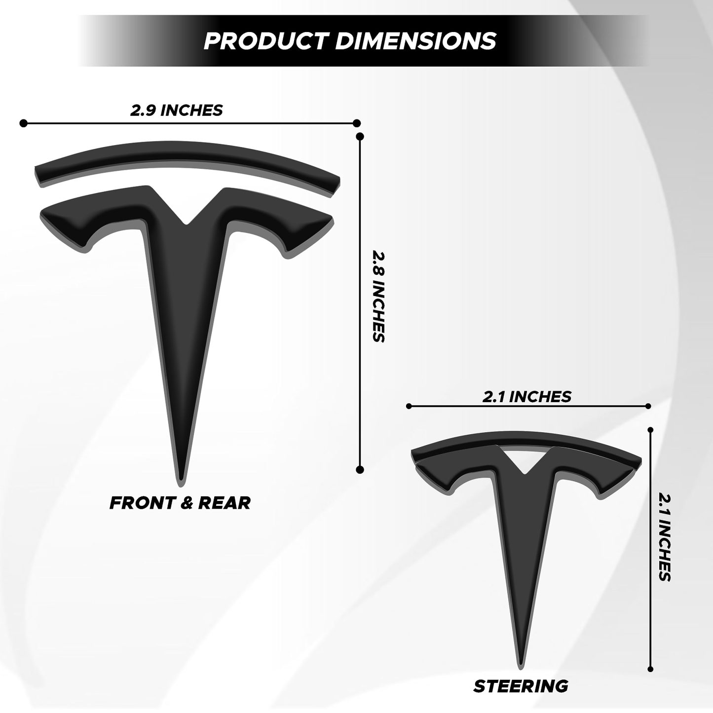 Glossy Carbon Fiber Emblem Cover Sticker for Tesla Model 3 (2017-2024) / Y (2020-2025) 3-Piece Kit-TESGOD