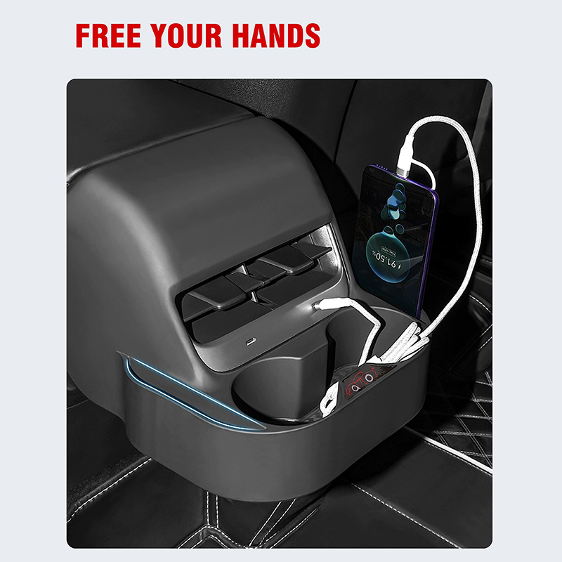 Tesla Model 3/Y Backseat Double Cup Holder & Phone Holder-TESGOD