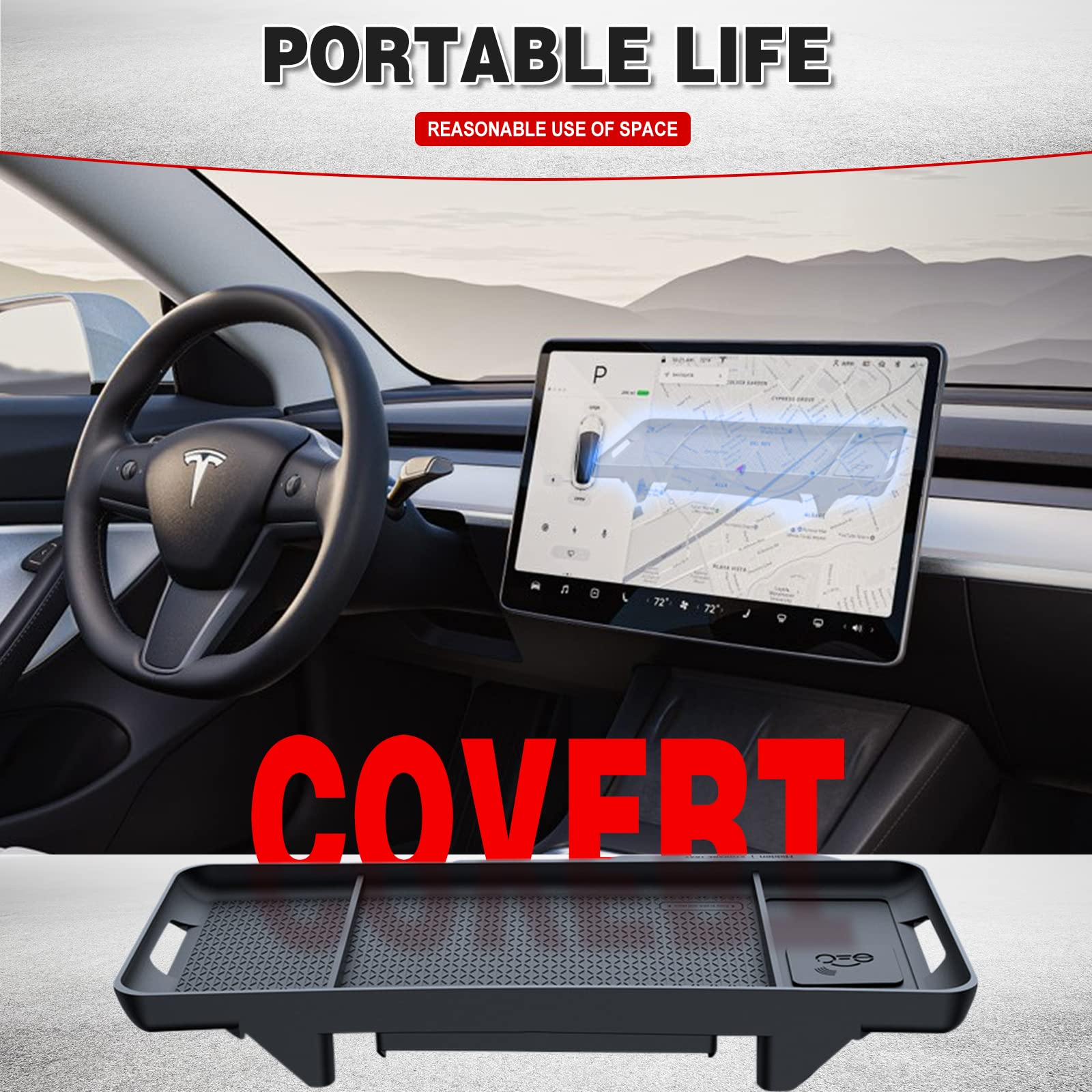 Tesla Model 3/Y Hidden Dashboard Storage Tray-TESGOD