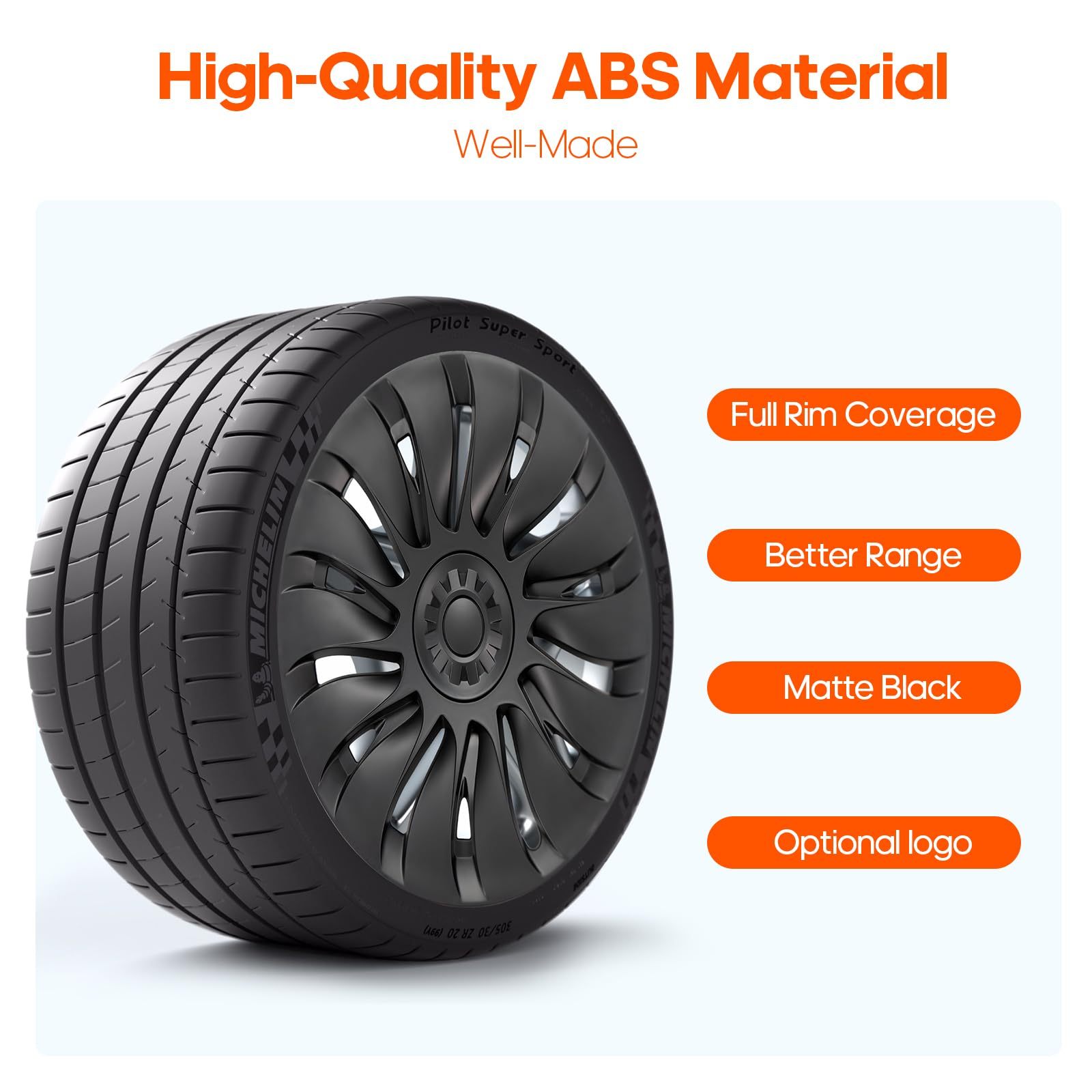 4pcs Tesla Model Y Wheel Covers for 19-Inch Wheels-TESGOD