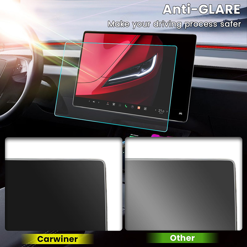 Front & Rear Display Tempered Glass Screen Protector for Model Y Juniper 2025+ / 3 Highland 2024+-TESGOD