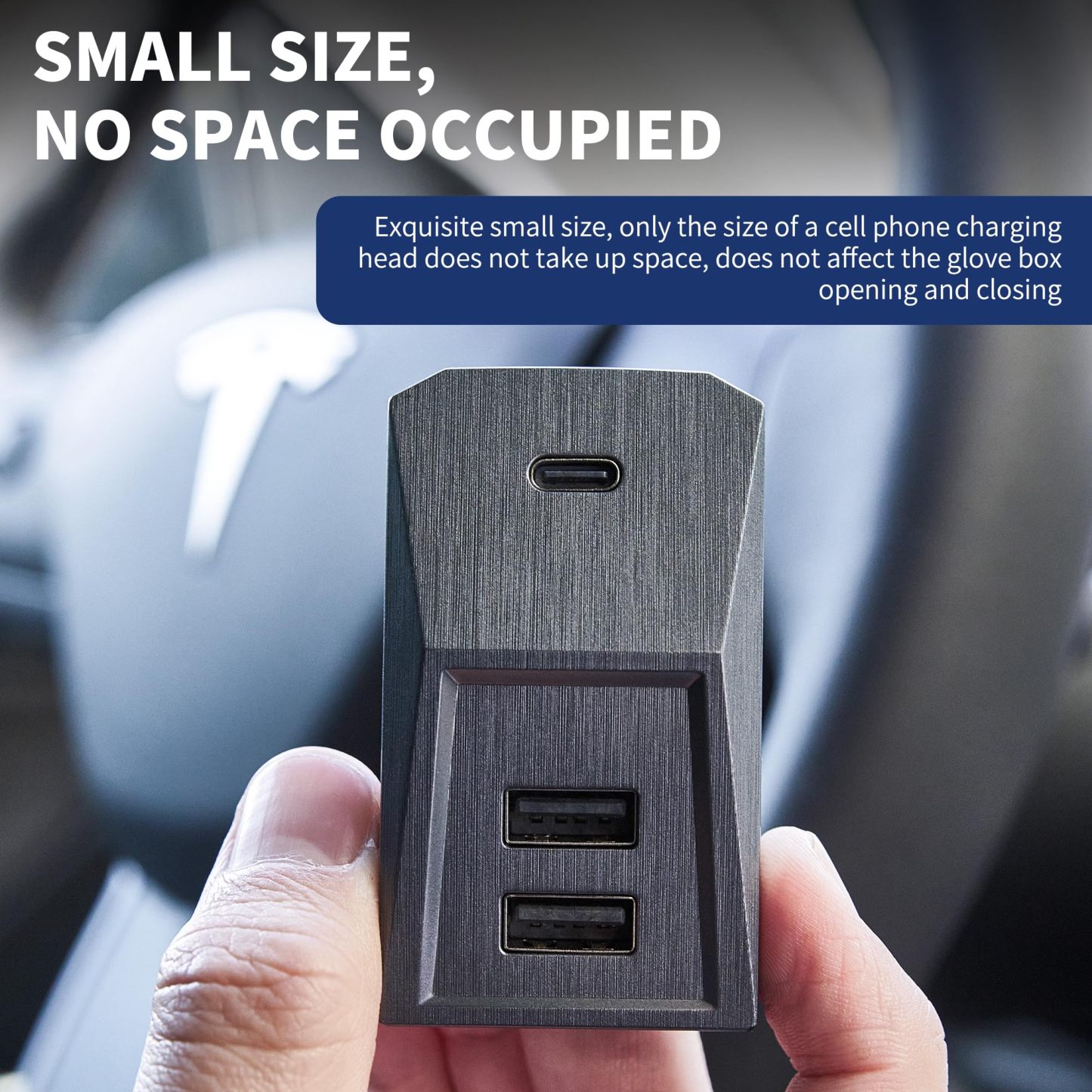 Tesla Model Y (2021-2024) / Model 3 (2021-2024+) USB Glovebox Charging Hub-TESGOD