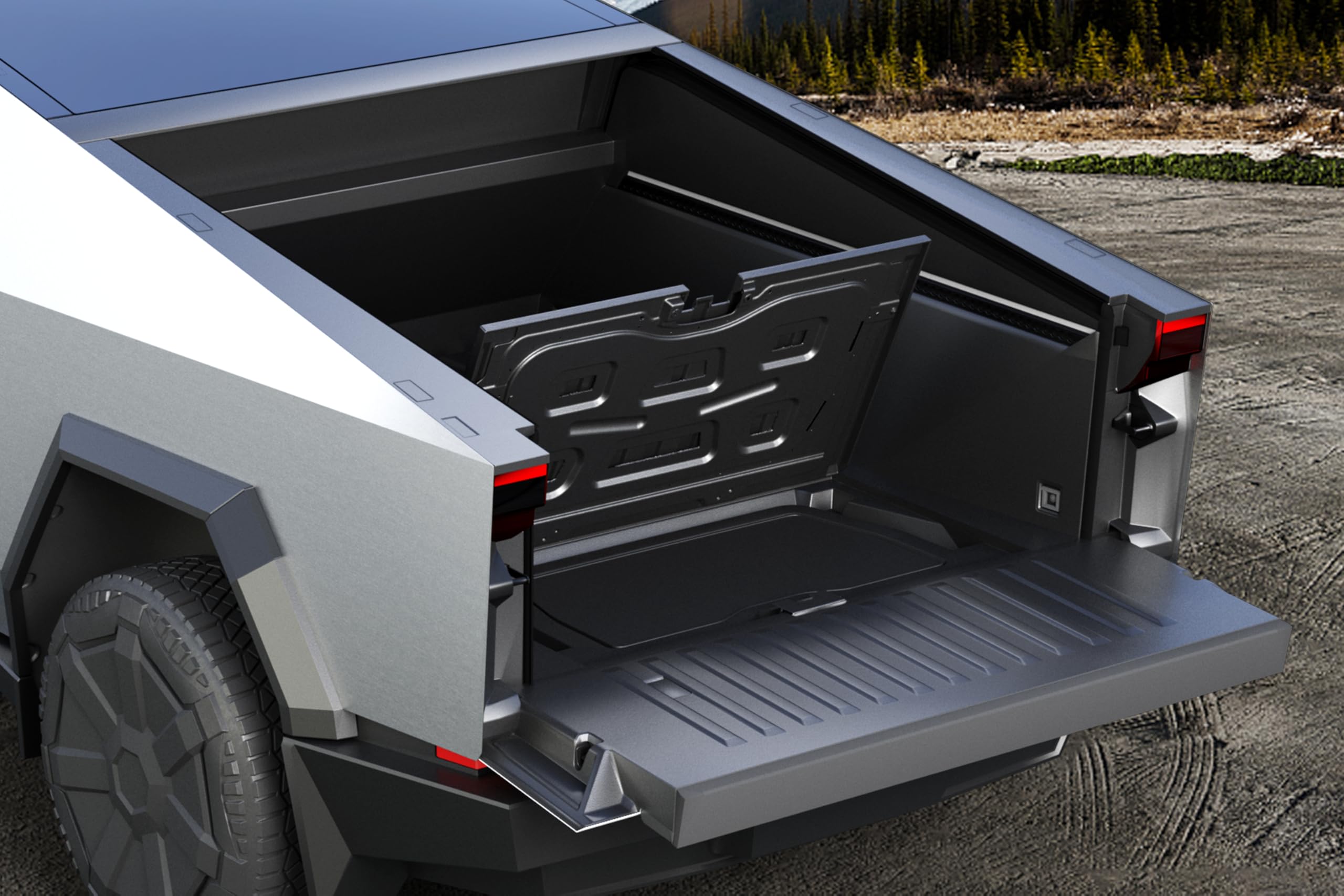 Tesla Cybertruck Rear Trunk Storage Folding Camping Table – Space-Saving Design, High-Quality ABS & Carbon Steel-TESGOD