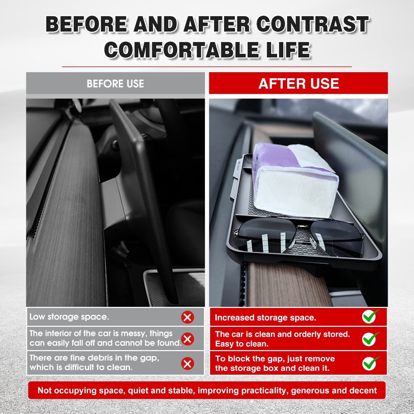 Tesla Model 3/Y Hidden Dashboard Storage Tray-TESGOD