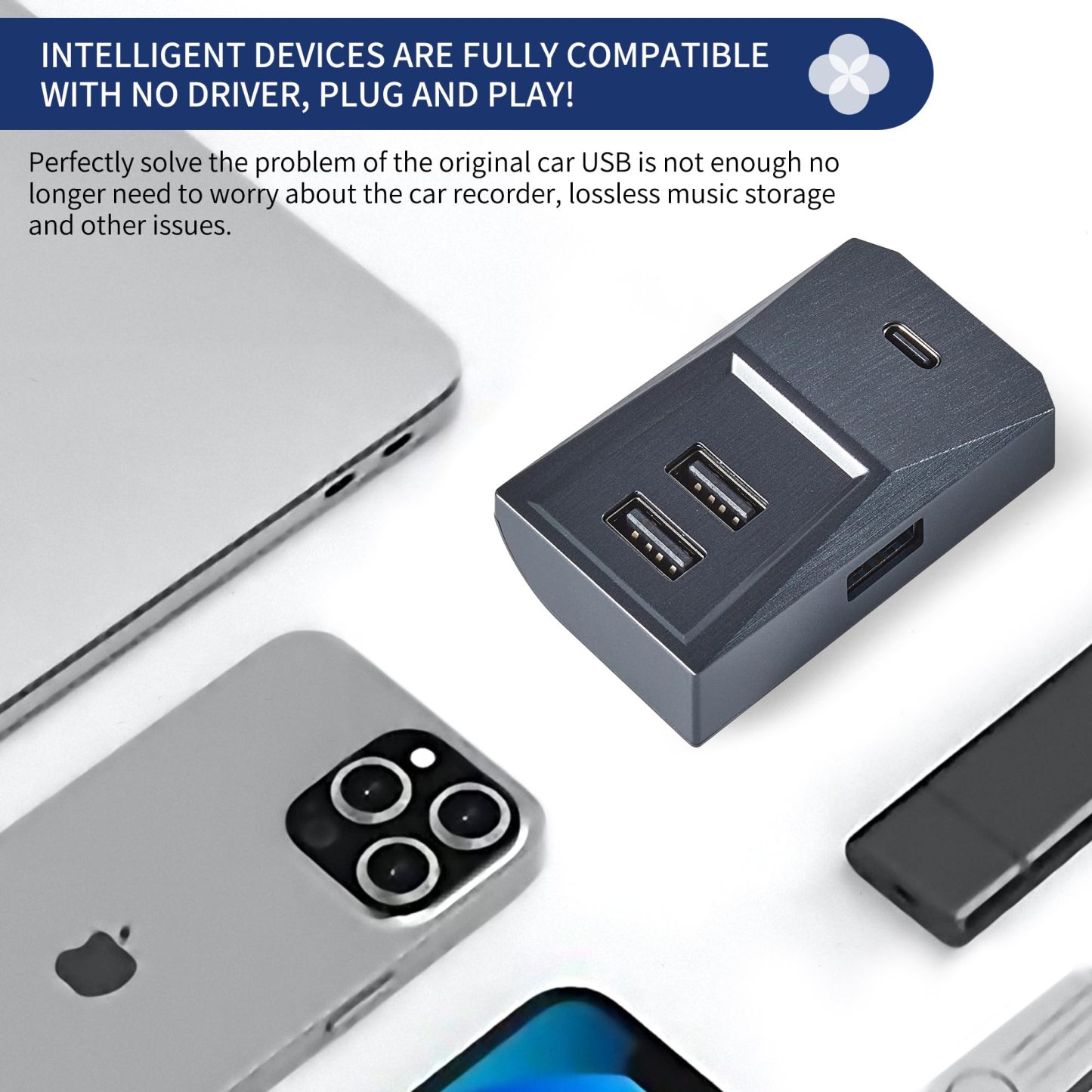 Tesla Model Y (2021-2024) / Model 3 (2021-2024+) USB Glovebox Charging Hub-TESGOD