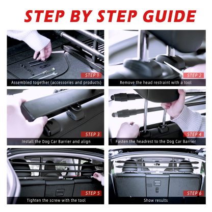 Tesla Model Y Dog Barrier – Heavy-Duty Stainless Steel Pet Protective Barrier for 2021-2024 Model Y (5-Seater Only)-TESGOD