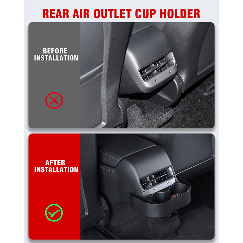 Tesla Model 3/Y Backseat Double Cup Holder & Phone Holder-TESGOD
