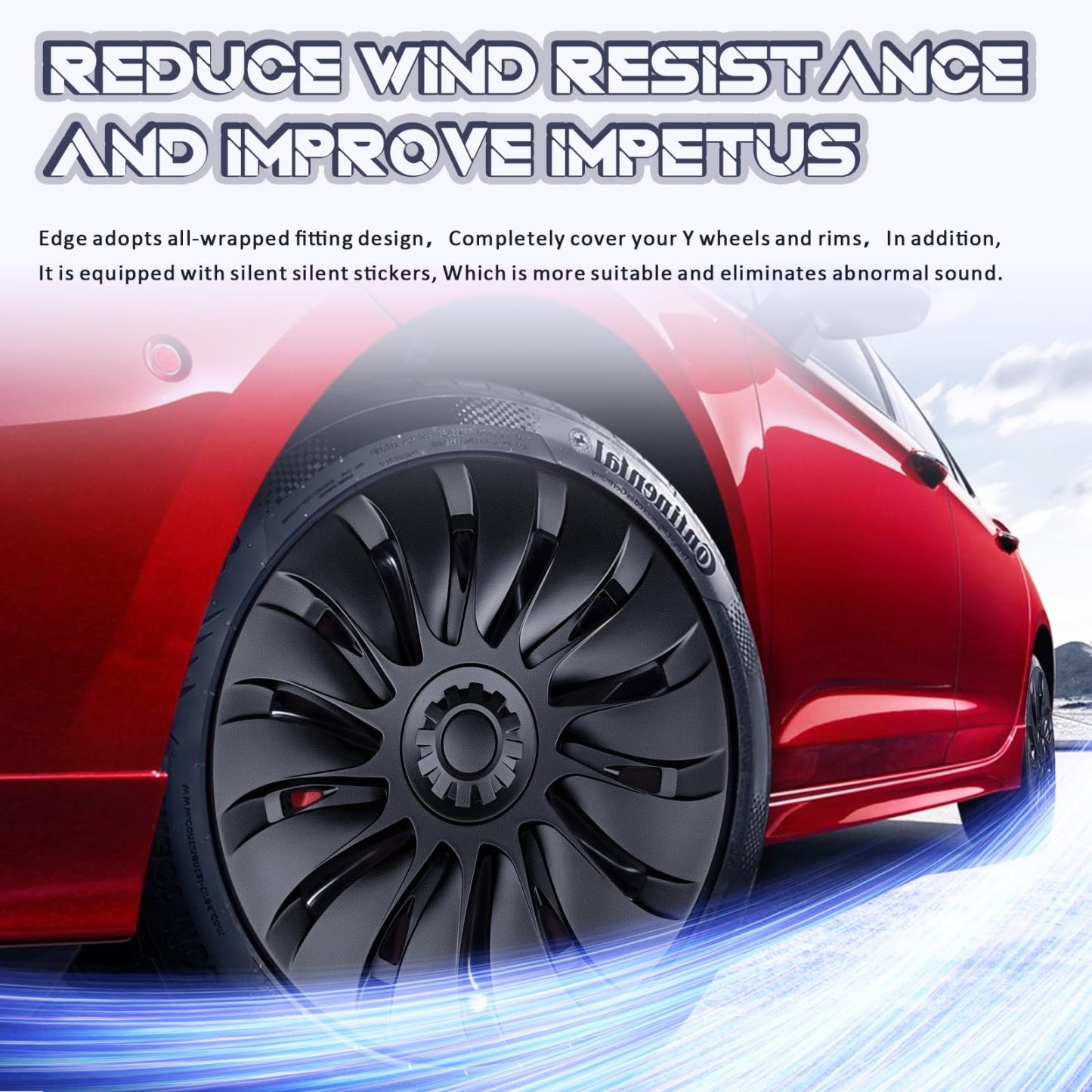 4pcs Tesla Model Y Wheel Covers for 19-Inch Wheels-TESGOD