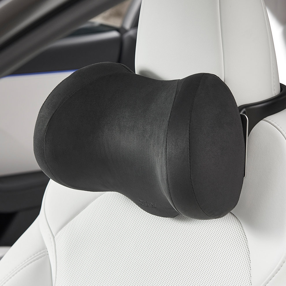 Suede Memory Foam Neck Pillow for Tesla Model 3/Y（All Model Years）| Height Adjustable | Removable Cover