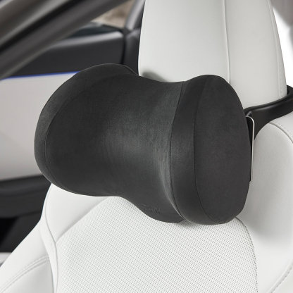 Suede Memory Foam Neck Pillow for Tesla Model 3/Y（All Model Years）| Height Adjustable | Removable Cover