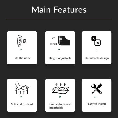 Suede Memory Foam Neck Pillow for Tesla Model 3/Y（All Model Years）| Height Adjustable | Removable Cover