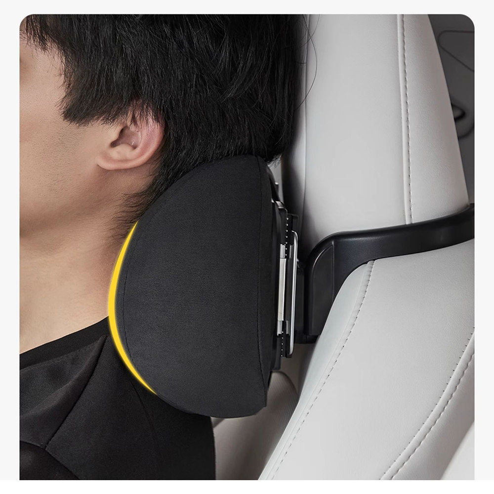 Suede Memory Foam Neck Pillow for Tesla Model 3/Y（All Model Years）| Height Adjustable | Removable Cover