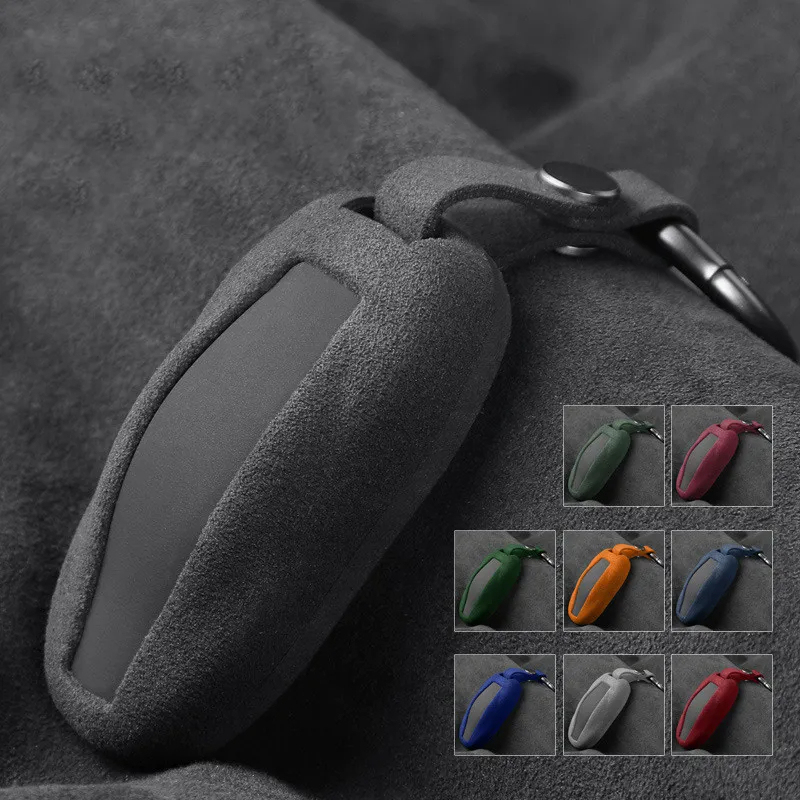 Alcantara Tesla Key Fob Cover For Model S/3/Y (2012-2023)-TESGOD