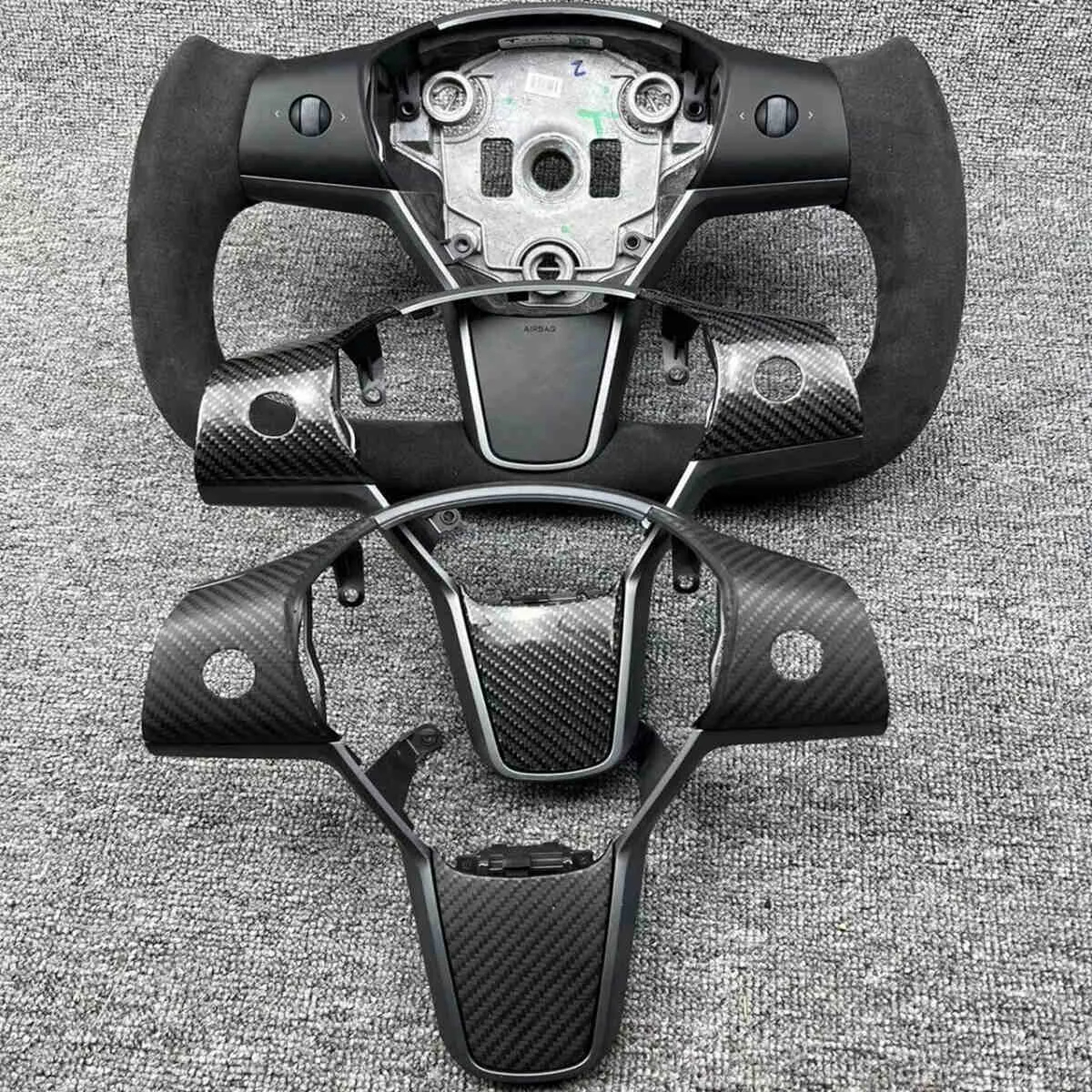 Alcantara Yoke Steering Wheel for Tesla Model 3 / Y (2017-2023)-TESGOD