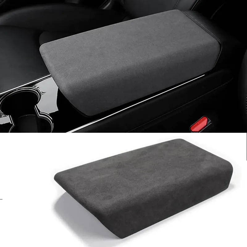 Tesla Model 3/Y Suede Armrest Box Cover-TESGOD