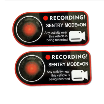 Anti-Theft Warning Sentry Mode Clings for Tesla (4pcs)-TESGOD