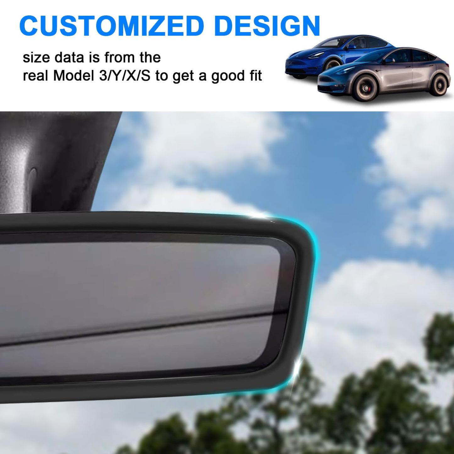 Silicone Protective Frame for Tesla Model 3/Y Inner Rearview Mirror-TESGOD