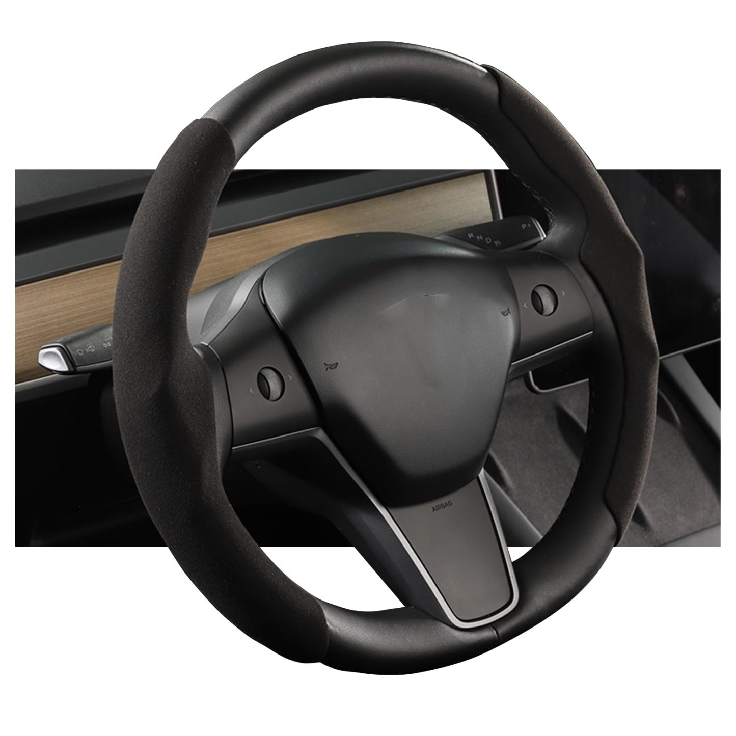 Steering Wheel Cover for Tesla Model 3/Y (2 Piece Kit)-TESGOD