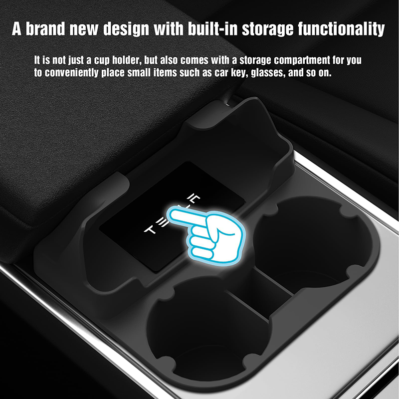 Center Console Tesla Cup Holder for Model 3/Y（2021-2023）-TESGOD