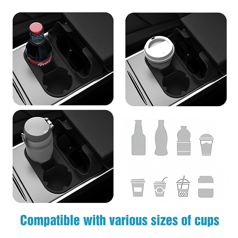 Center Console Tesla Cup Holder for Model 3/Y（2021-2023）-TESGOD