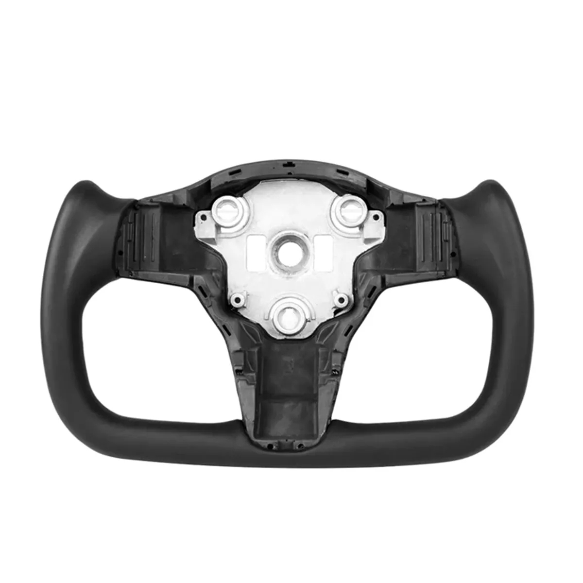 Black Leather Yoke Steering Wheel for Tesla Model 3（2017-2023） / Y（2020-2023）-TESGOD