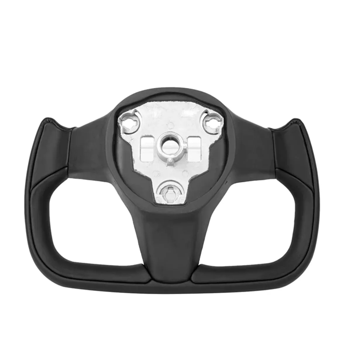 Black Leather Yoke Steering Wheel for Tesla Model 3（2017-2023） / Y（2020-2023）-TESGOD