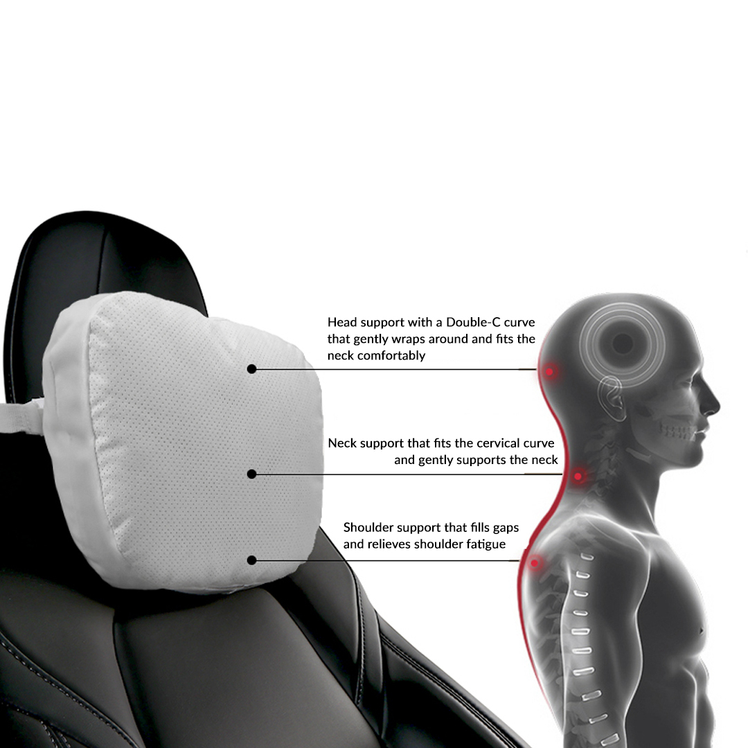 Breathable Suede Headrest Pillow for Tesla Model 3/Y/X/S