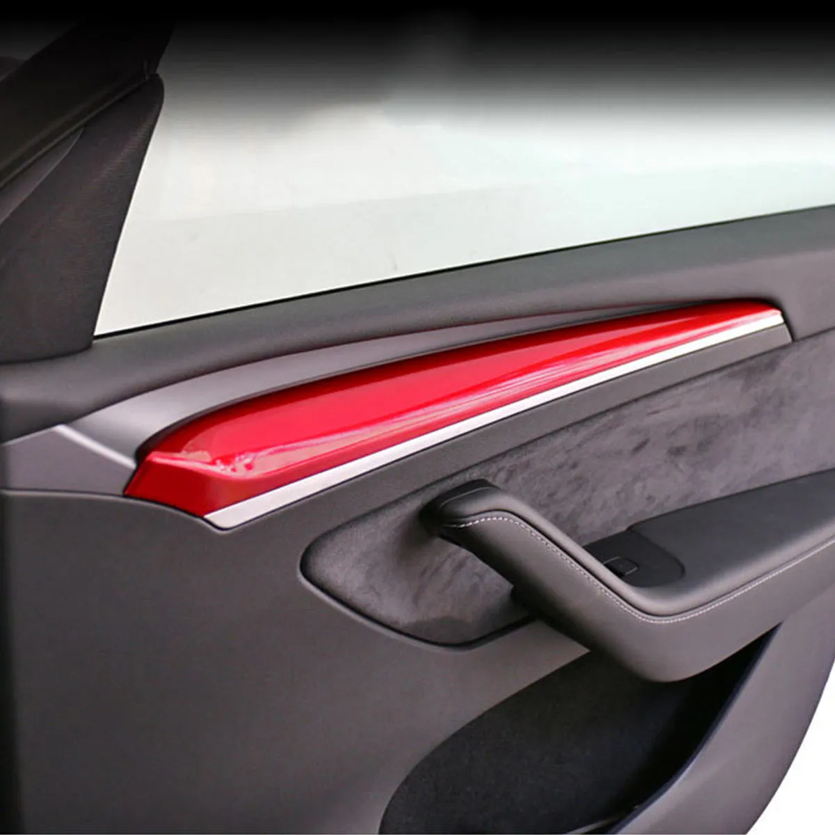 Carbon Fiber Interior Door Panel Cover Trim Fit For Tesla Model 3/Y （2021-2023）-TESGOD