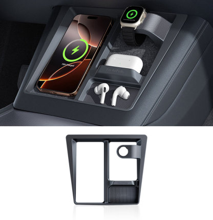 Center Console 3-in-1 Wireless Charging Anti-Slip Organizer for Model Y Juniper / Model 3 Highland