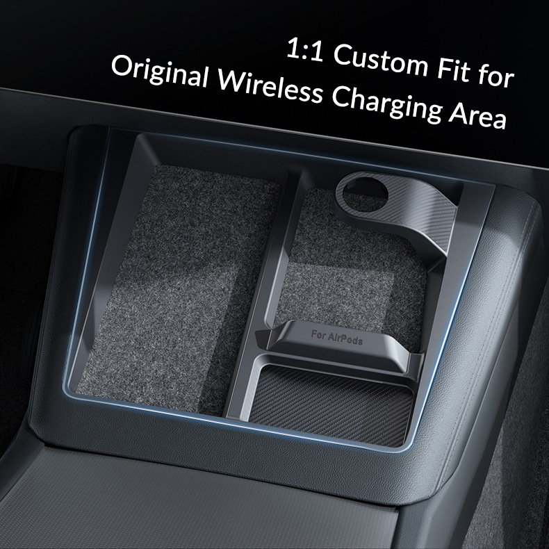 Center Console 3-in-1 Wireless Charging Anti-Slip Organizer for Model Y Juniper / Model 3 Highland