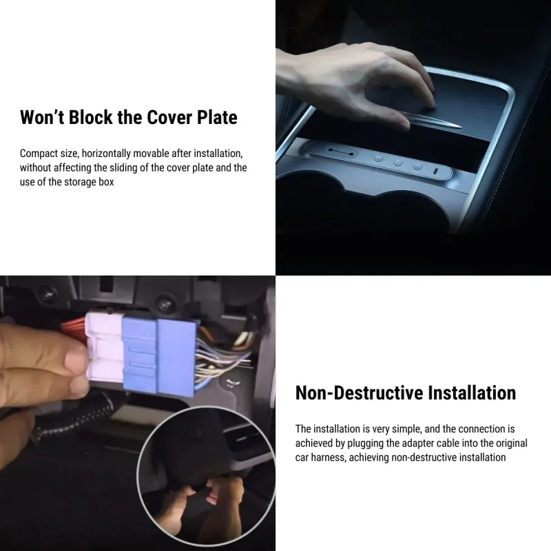 Center Console USB Hub Buttons for Tesla Model 3（2021-2023）/ Y（2021-2023）-TESGOD