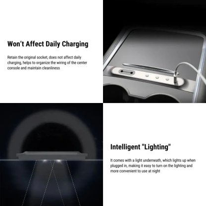 Center Console USB Hub Buttons for Tesla Model 3（2021-2023）/ Y（2021-2023）-TESGOD