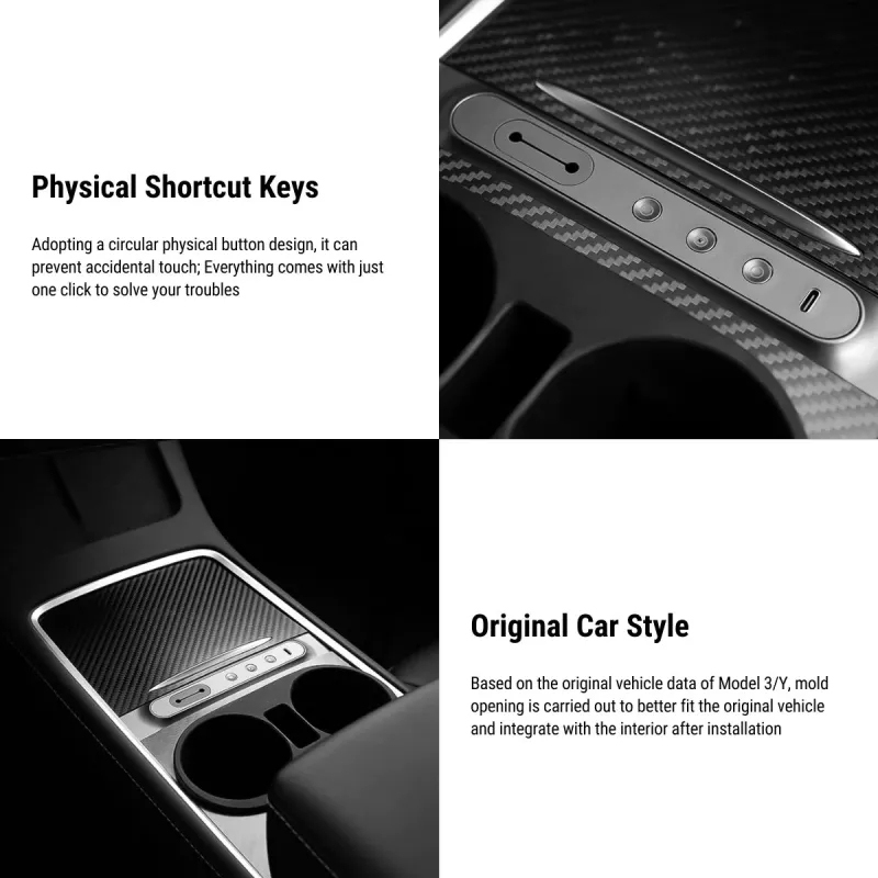 Center Console USB Hub Buttons for Tesla Model 3（2021-2023）/ Y（2021-2023）-TESGOD