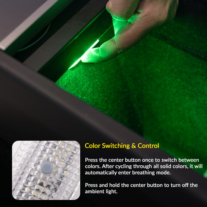 Central Console Box Ambient Light for Tesla Model 3/Y