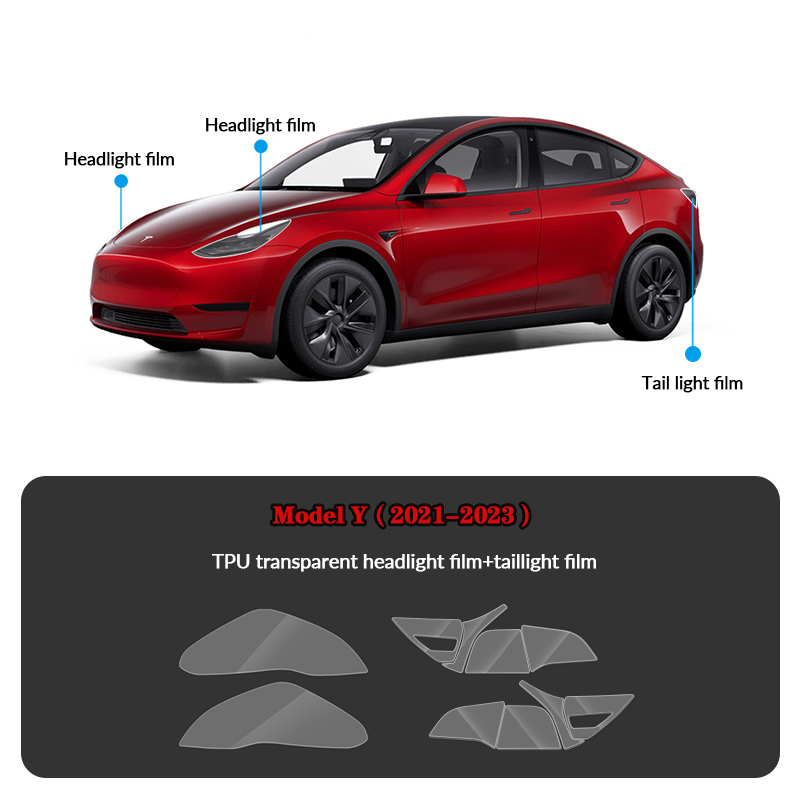 Compatible with Tesla Model Y (2021-2024) Headlights and Taillight Protection Film-TESGOD