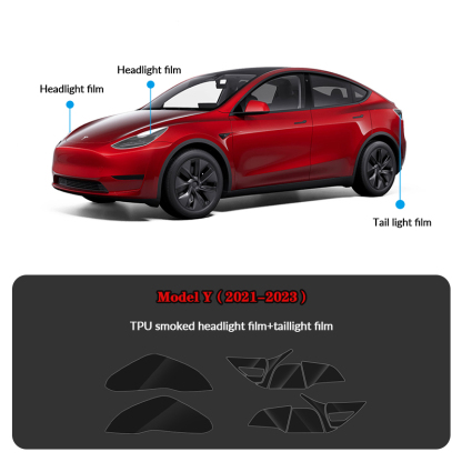 Compatible with Tesla Model Y (2021-2024) Headlights and Taillight Protection Film-TESGOD